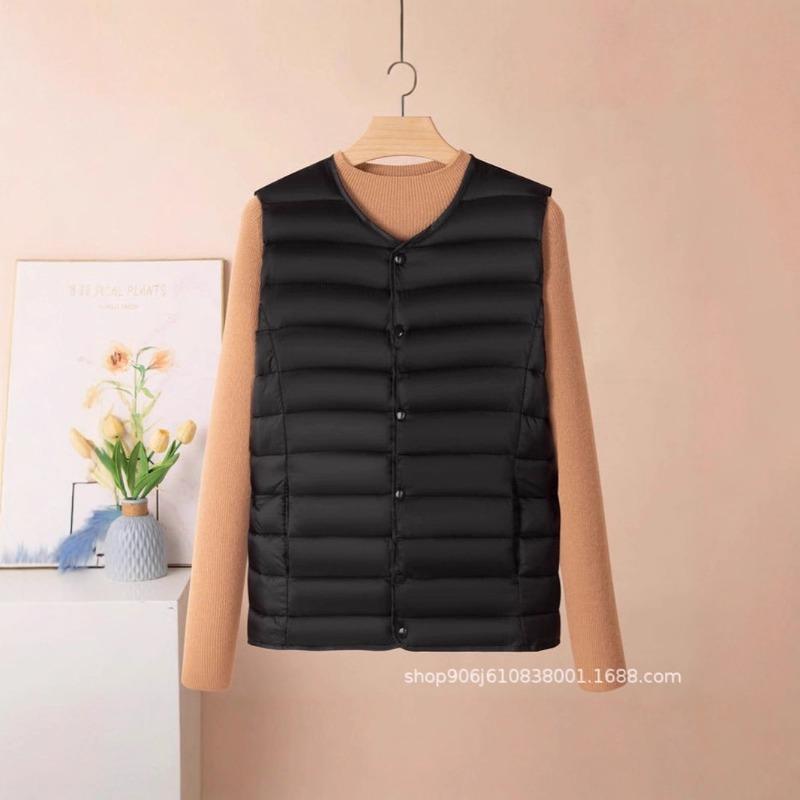 New light down cotton vest women's autumn and winter collarless liner short women's vest large size vest jacket