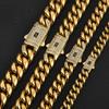 Stainless Steel Bracelet Miami Cuban Plated 14K Gold CNC Men's Jewelry High Polished 14MM Chain Luxury Gift