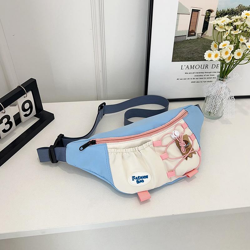 

Контрастные цвета нишевый тренд красивая повседневная милая ретро поясная сумка женская универсальная на плечо сумка-мессенджер синий