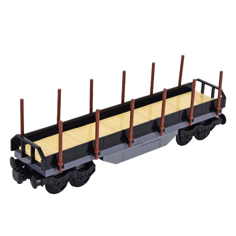 MOC City Creative Flat Top Truck Train Open Wagon Model Building Block Bricks DIY Technical Toys for Children Christmas Gifts