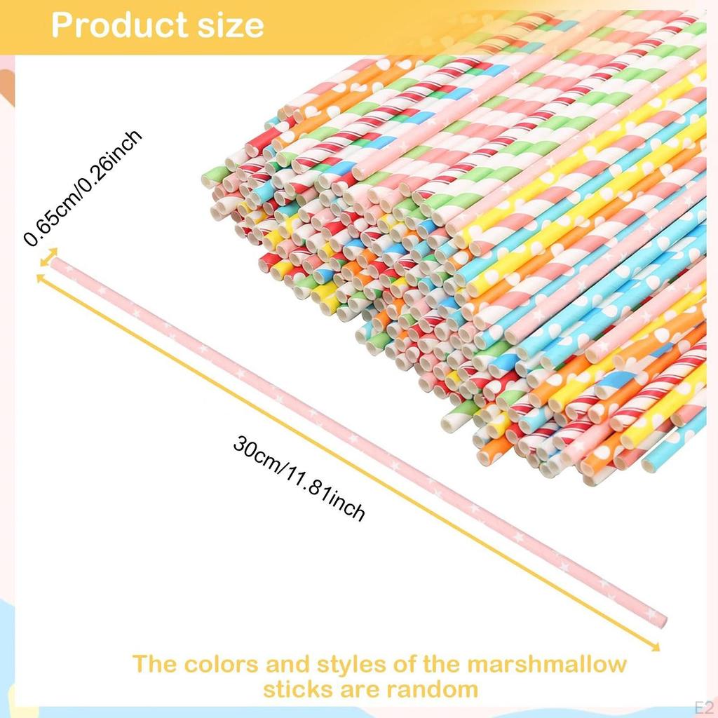 100 Stück Papierstrohhalme Süßigkeitstüten Mehrfarbig Süßigkeiten Herstellungszubehör Stiele für Sommersaft