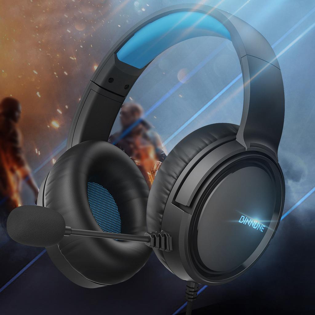 BG02 Gaming Headset with Microphone NoiseCanceling Wired Headphones Surround Sound OverEar