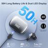 Bluetooth 5.3 Wireless Earbuds ENC Noise Cancelling Mic 50H Playtime Deep Bass Stereo Sound IP7 Waterproof LED Display Mini In-E
