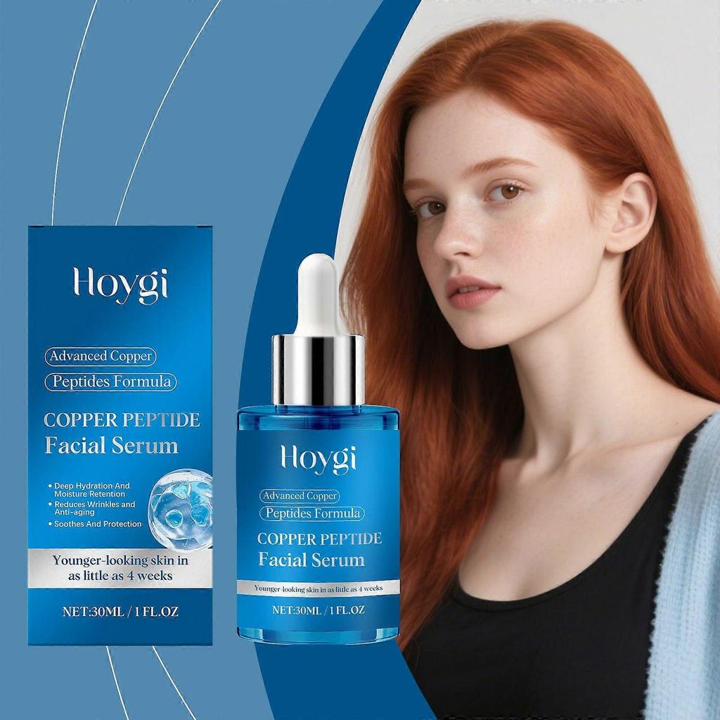 Copper Peptide Face Serum, Anti-Aging with Copper Tripeptide, Multi-Peptide Formula for Fine Lines, Firming, Skin Elasticity, Hydrating, 30ml