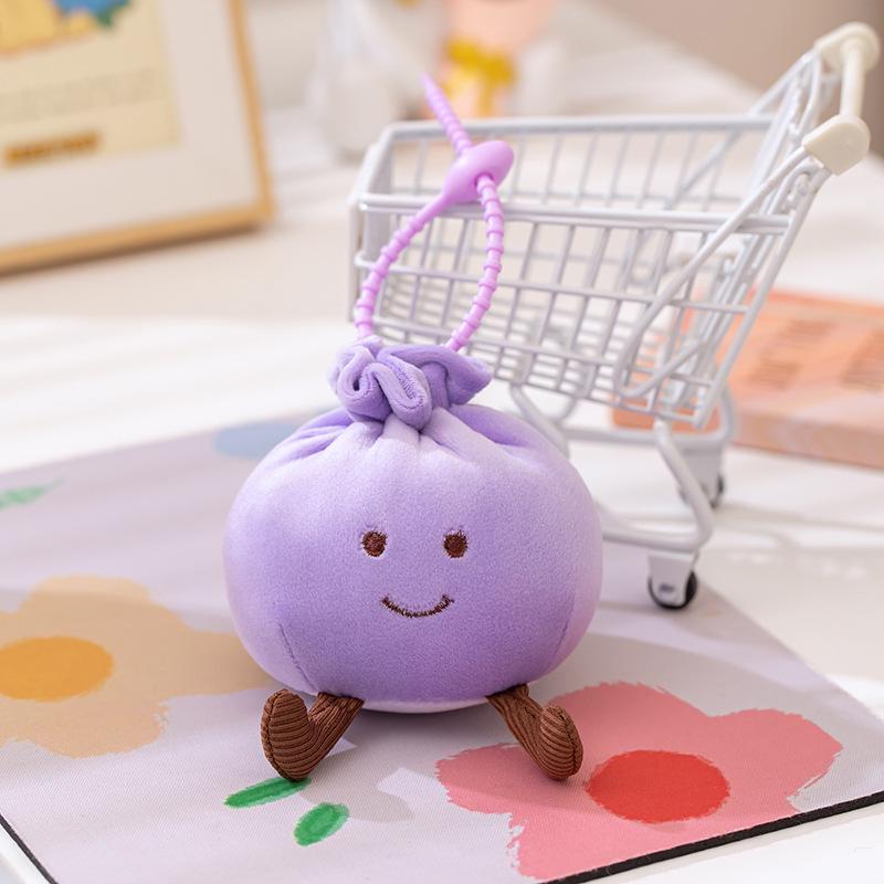 Cute Dumpling Plush Keychain for Women - Small Bun Bag Charm