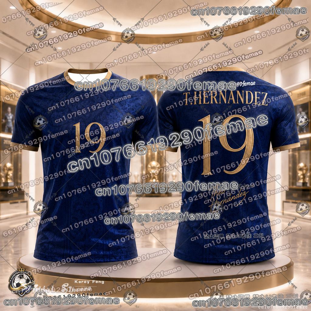 2026 France Soccer Fan T Shirt Mbappe No 10 Dembele No 7 Kids Adults Quick Dry High-quality Football Shirt Family Matching Top