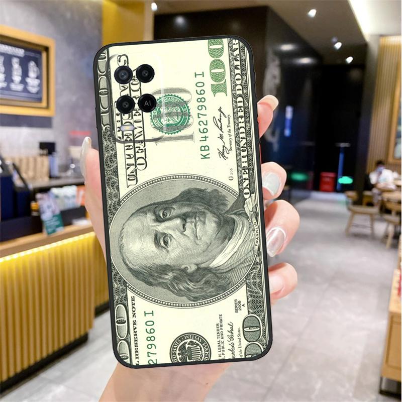 Banknote Dollar Cash Money Case For Oppo A80 A40 A60 A18 A38 A58 A78 A98 A96 A76 A16 A94 A74 A54 A15 A17 A57 A77 A5 Pro