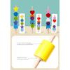 Kids Montessori Wooden Toys Baby Colorful Shape Matching Sleeve Column Beaded Games Cognition Early Education Toys for Children