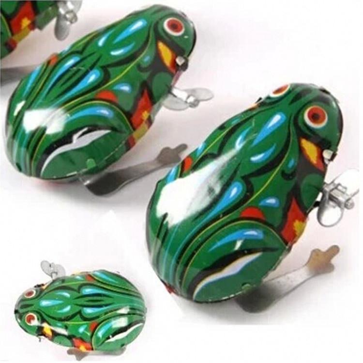 Colorful Vintage Metal Jumping Frog Toy For Kids Ideal For Imaginative Play