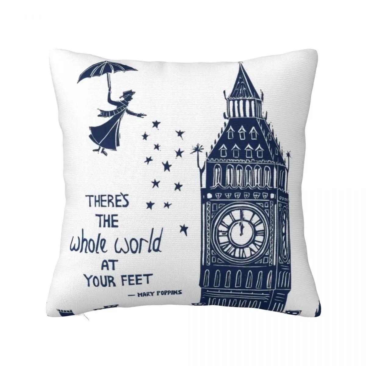

Mary Poppins Inspirational Quote Linocut Throw Pillow Cusions Cover Pillowcase Luxury Cushion Cover Couch Pillows 12x12Inch