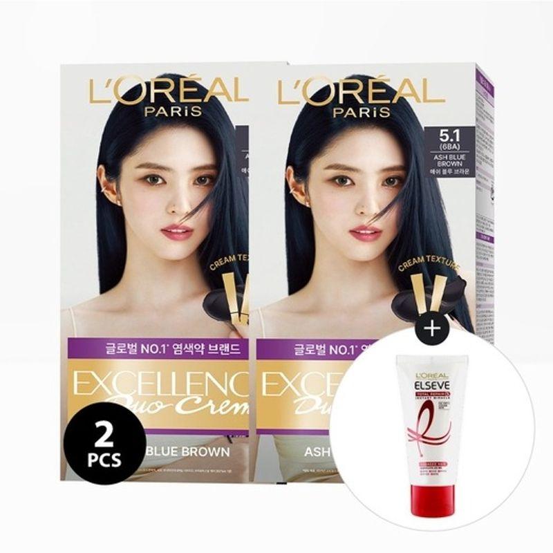 LOREAL PARIS L Oréal Paris Excellence Duo Creme Ash Color 2-pack TR5 Hair Pack 50ml Color 1-5.14 Ash Brown