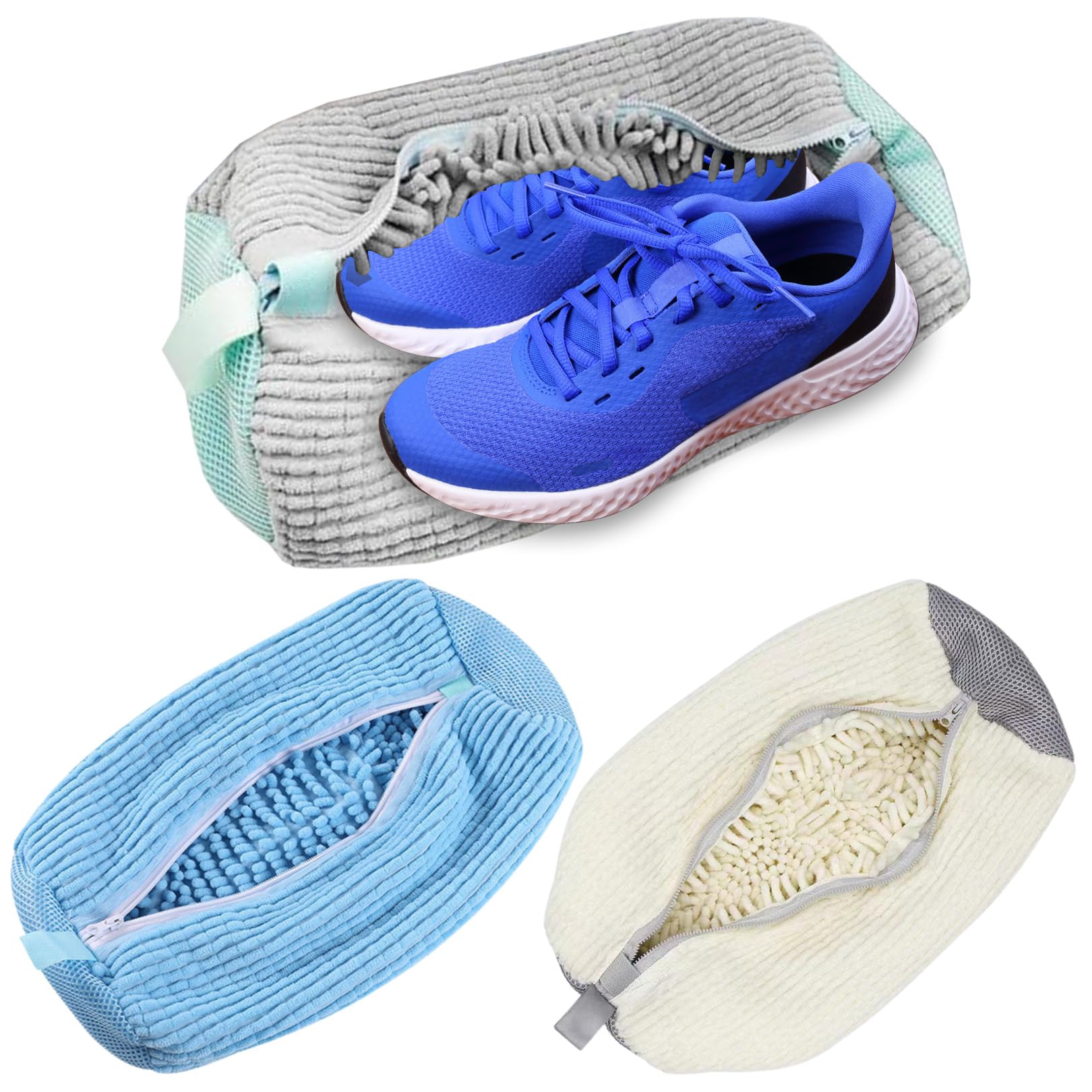 

sac taske Shoe Laundry Net, Machine Washable, Fully Washable for Sneakers and Indoor Shoes (3 Colors)
