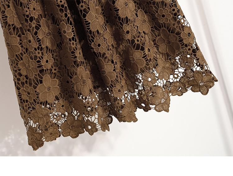 Elegant Plus Size Lace Patchwork Mid-Length Autumn Skirt