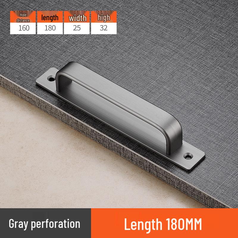 Aluminum Alloy No-Drill Anti-Theft Door Handle for Sliding, Bathroom, and Entrance Doors