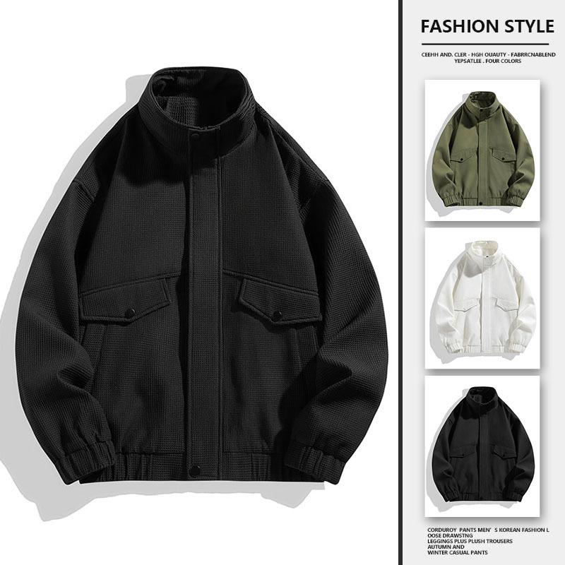 Модная высококачественная куртка с воротником-стойкой для мужчин на осень — фото 4