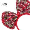Christmas Headband Bow for Women Girls, Huge Plaid Hair Hoop, Decorative Accessory Giant Bowknot Accessories Cosplay Costume, Holiday Party