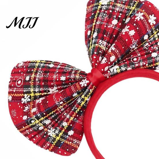 Christmas Headband Bow for Women Girls, Huge Plaid Hair Hoop, Decorative Accessory Giant Bowknot Accessories Cosplay Costume, Holiday Party