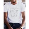 European sizes Men's Graphic Tee - Crew Neck T-Shirt with Slight Stretch, Casual Regular Fit Knit Fabric Top for Adult, Geometric Pattern