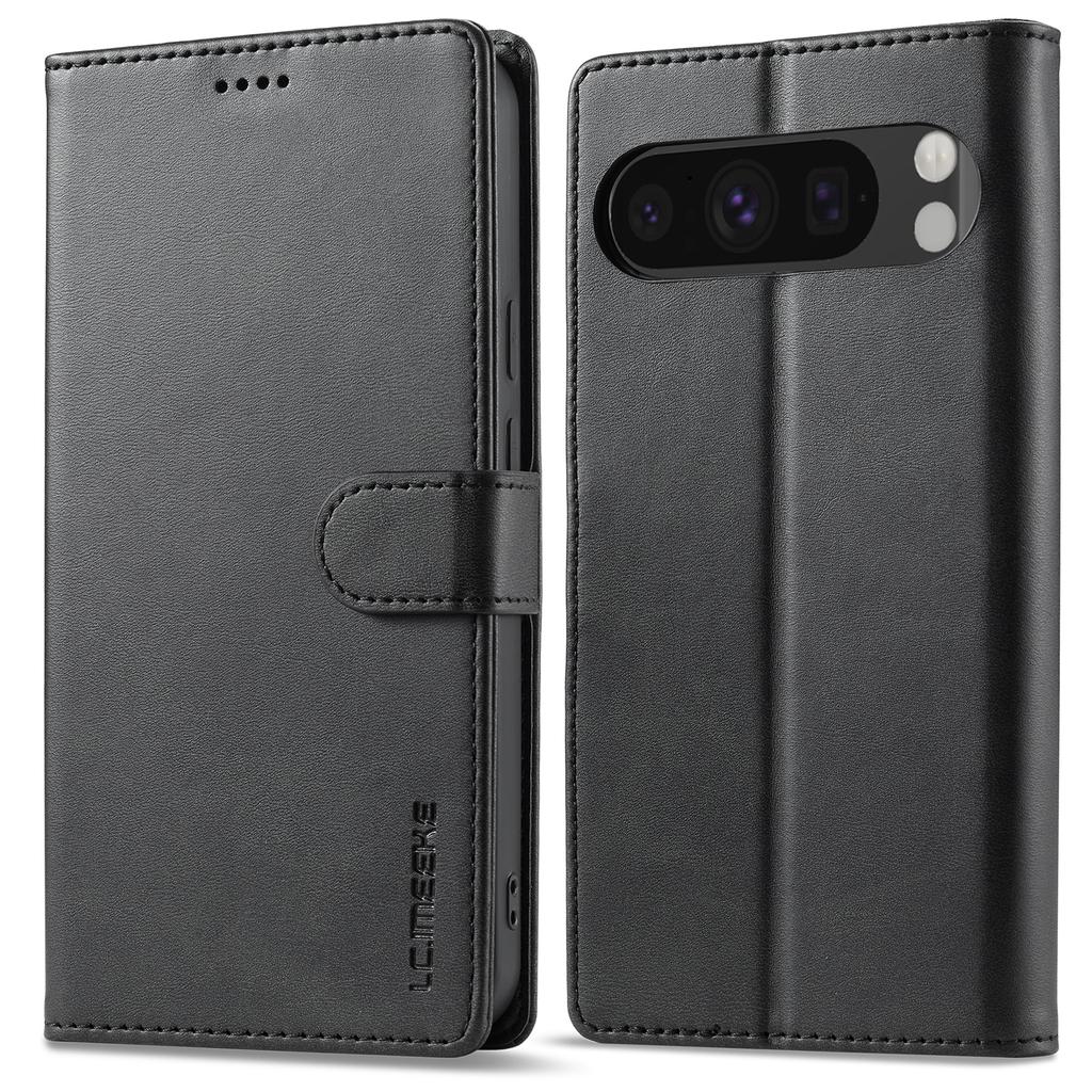 LC.IMEEKE For Google Pixel 9/9 Pro Case Magnetic Buckle Wallet Leather Phone Cover Calf Texture