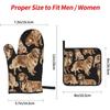 Golden Retrievers Oven Mitts and Pot Holders Setfor, Heat Resistant Waterproof Non-Slip Kitchen Gloves for Cooking Baking Grilling, One Size