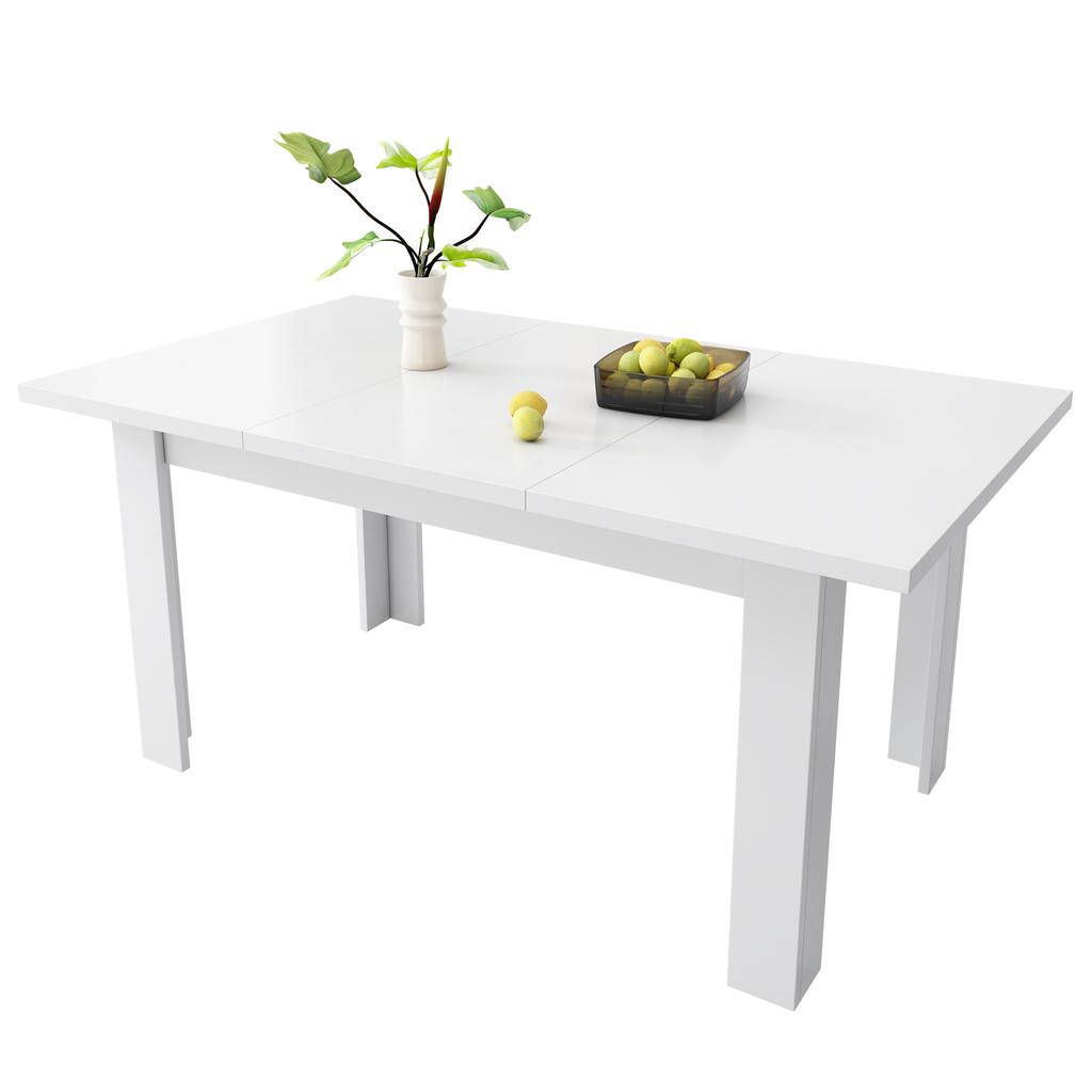 Dining Table 120*70cm, with Storage, Rectangular, Coffee Leisure Table, Modern Simple, Open Storage, Space-Saving, Multifunctional, White