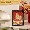 2026 Year of the Horse Irregular Puzzle Painting: Colorful Golden Horse Acrylic Desktop Ornament