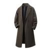 Herren-Doppelreihiger Trenchcoat Herbst/Winter 2025 - Mittellang, Gepolsterte Schultern, Über-das-Knie-Stil