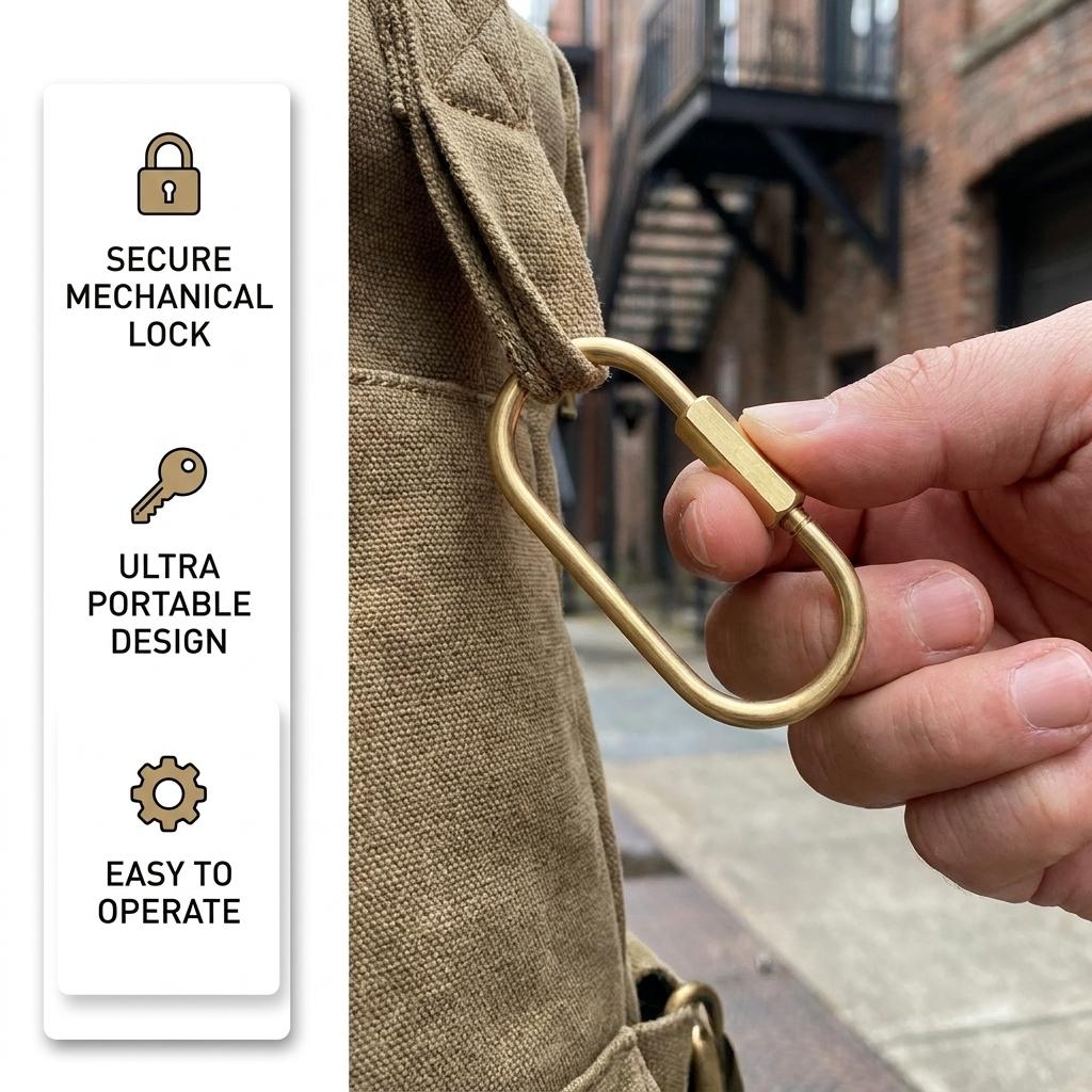1Pcs Stainless Steel Gold U Shape Screw Locking Carabiner Clasp Connector DIY Necklace Bracelet Keychain Jewelry Making Supplies