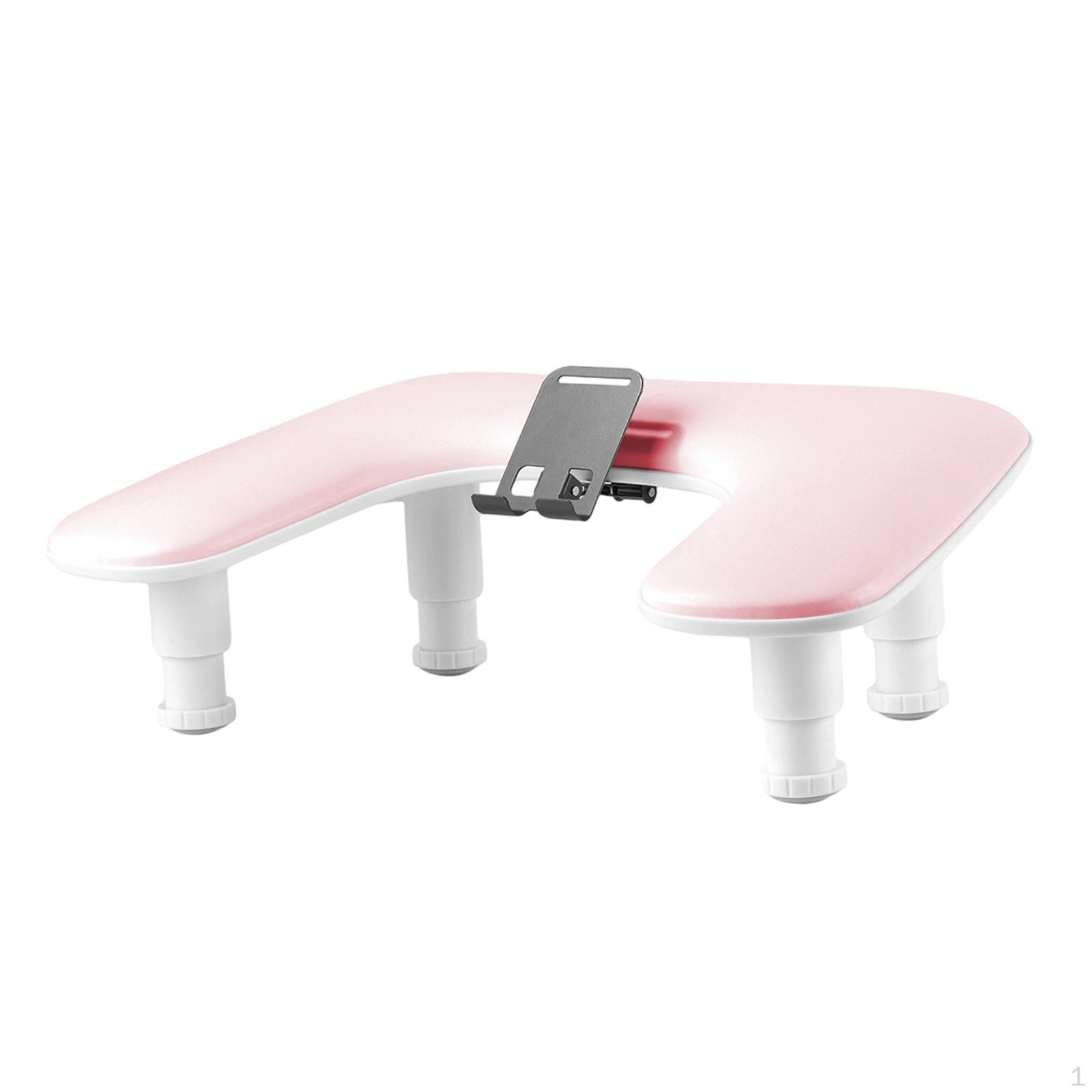 

Manicure Arm Rest Comfortable with Mobile Phone Holder Adjustable Height Nail Hand Stand for розовый