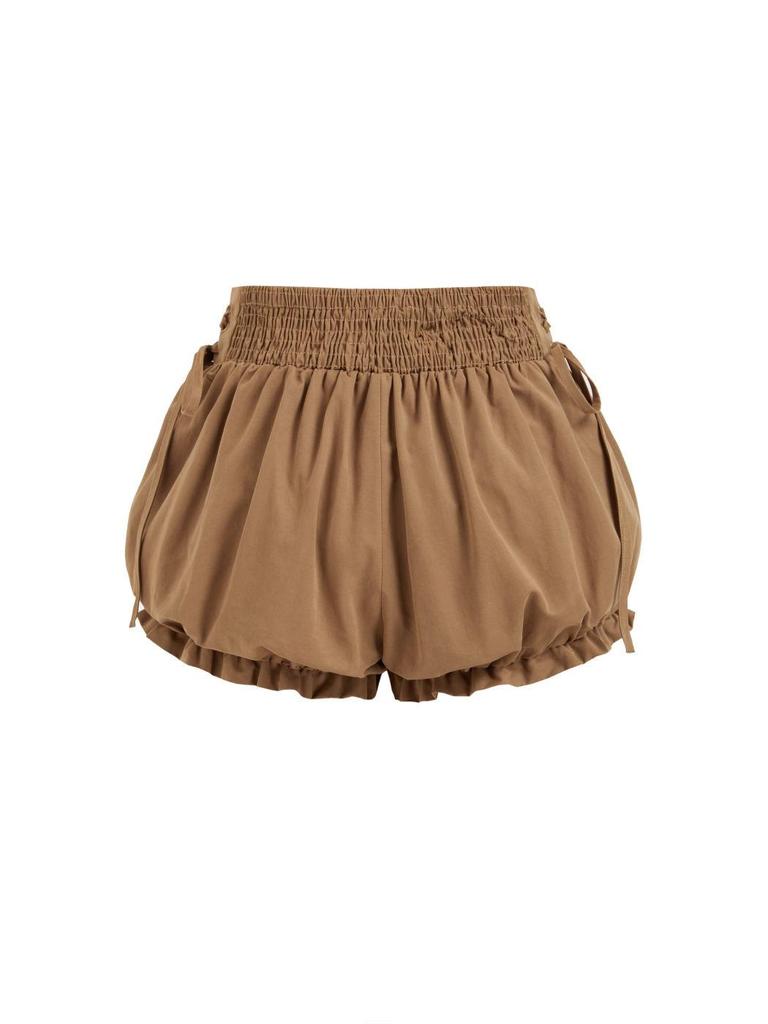 Shorts de Burbuja con Cordones y Volantes de Encaje de Cintura Alta para Mujeres Europeas y Americanas