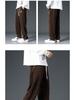 Men's Corduroy Heavyweight Straight-Leg Sweatpants: Trendy Wide-Leg Casual Pants for Spring and Autumn.