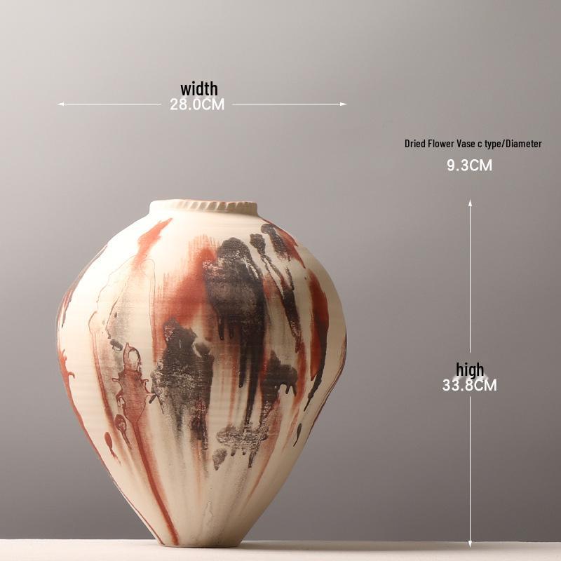 Modern Retro Abstract Art Pottery Vase for Home or Hotel Decor