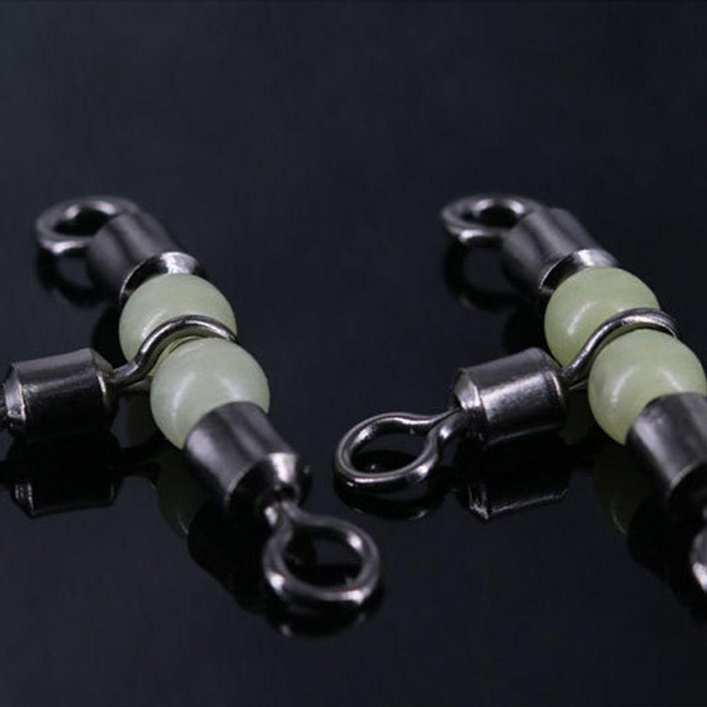 Lure Line Connector Solid Ring Fishing Tackle Luminous Beads Fishing Swivel Fishing Connector