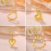 Stainless Steel Gold Heart Pendant Necklace for Women Choker Neck Chain Wedding Jewelry Year Gift