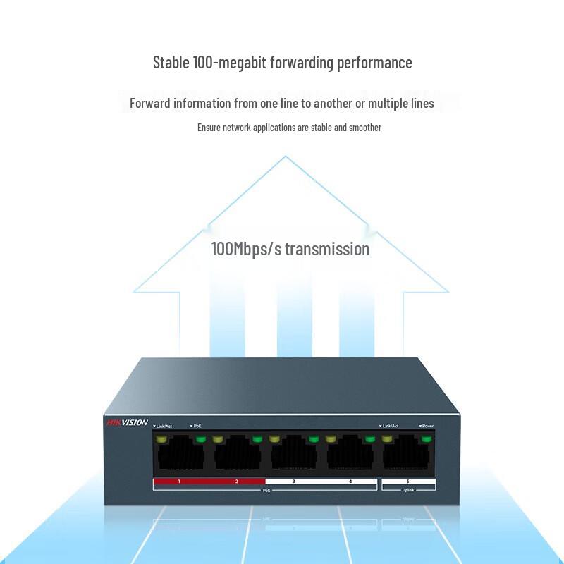 

HIKVISION DS-3E0105P-E/M 4-Port 100Mbps Unmanaged POE Switch
