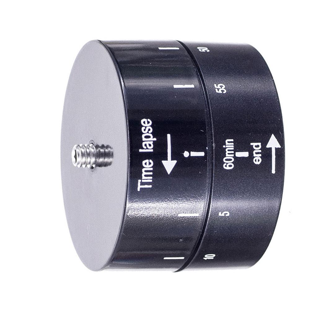 360 Degree 60min Time Lapse Automatic Timer Tripod Head Sports Camera Photography Delay Tilt Adapter Kit Black 5.8cm