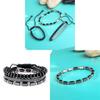 Geometric Mens Punk Style Bracelet Set With Alloy And Microinlay For Gift Travel