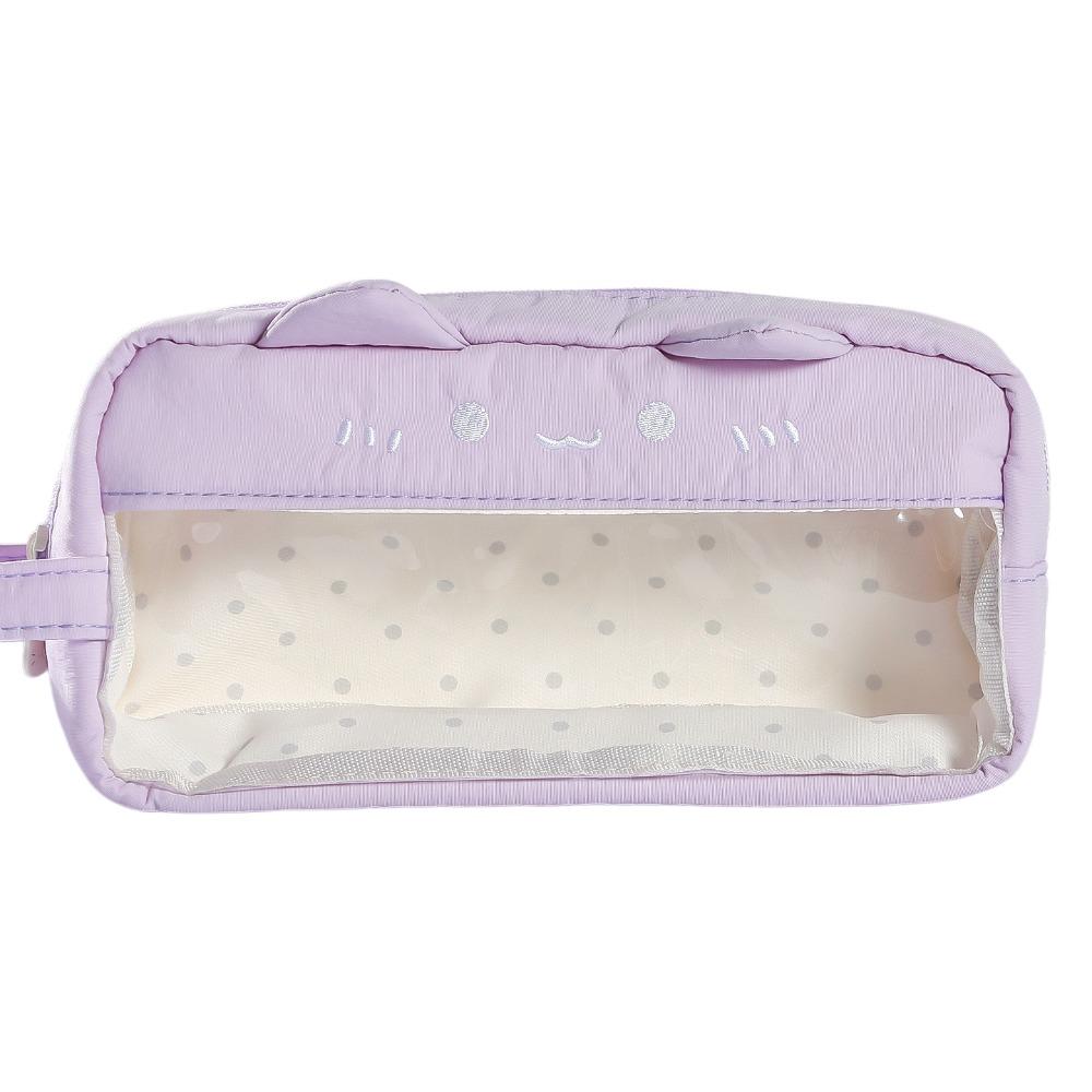 Desktop Storage Y2k Dots Cat Pencil Case Large Capacity Cloth Stationery Bag School Supplies