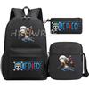 Anime ONE PICEC Backpack Monkey D Luffy Capacity Casual Student SchoolBag 3pcs Lightweight Women Men Travel Casual Mochilas