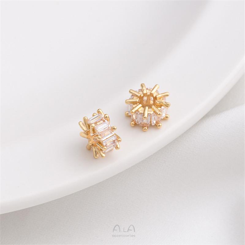14K Gold-Plated Zircon Spacer Beads for DIY Jewelry