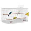 Bird Flight Cage 18 in Small Metal Parakeet Cage for Cockatiels White