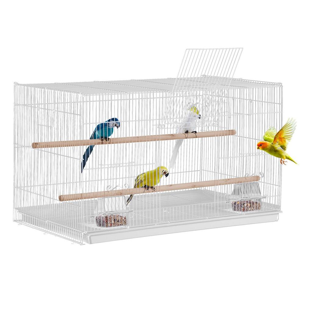 Bird Flight Cage 18 in Small Metal Parakeet Cage for Cockatiels White