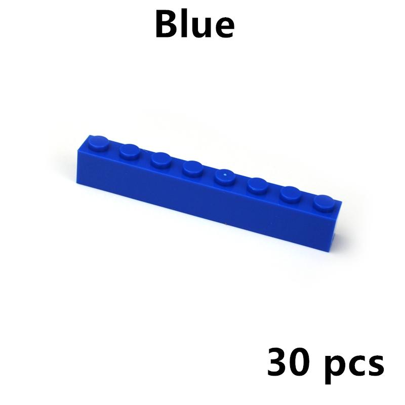 30Pcs Thick Building Bricks 1x8 Dots DIY Educational Construction Toys for Children