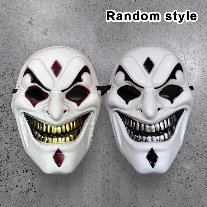 Nova Máscara de Rosto Inteiro do Coringa Engraçada Máscara de Rosto Sorridente com Dentes Grandes Dourados Legal Capacete de Menino Adereços de Cosplay de Halloween