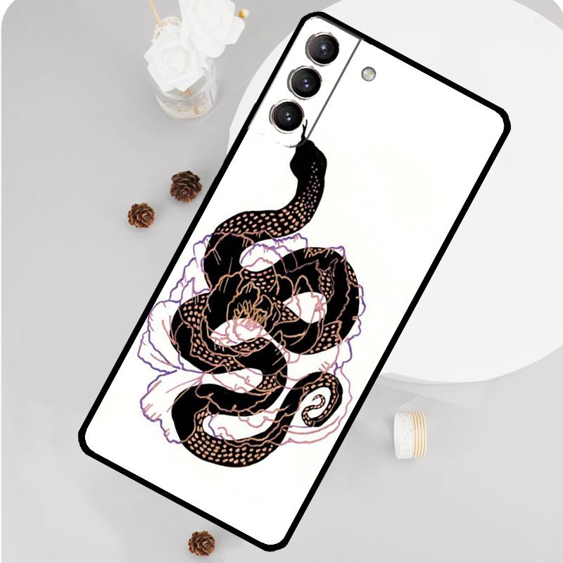 Snake Flower Phone Case For Samsung Galaxy S25 S26 Ultra S20 S21 S22 S23 S24 Plus S10 S25 FE Funda Cover