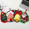 Creative Xmas Hanging Hand Towel Kawaii Santa Claus Handkerchief  Kitchen Cleaning