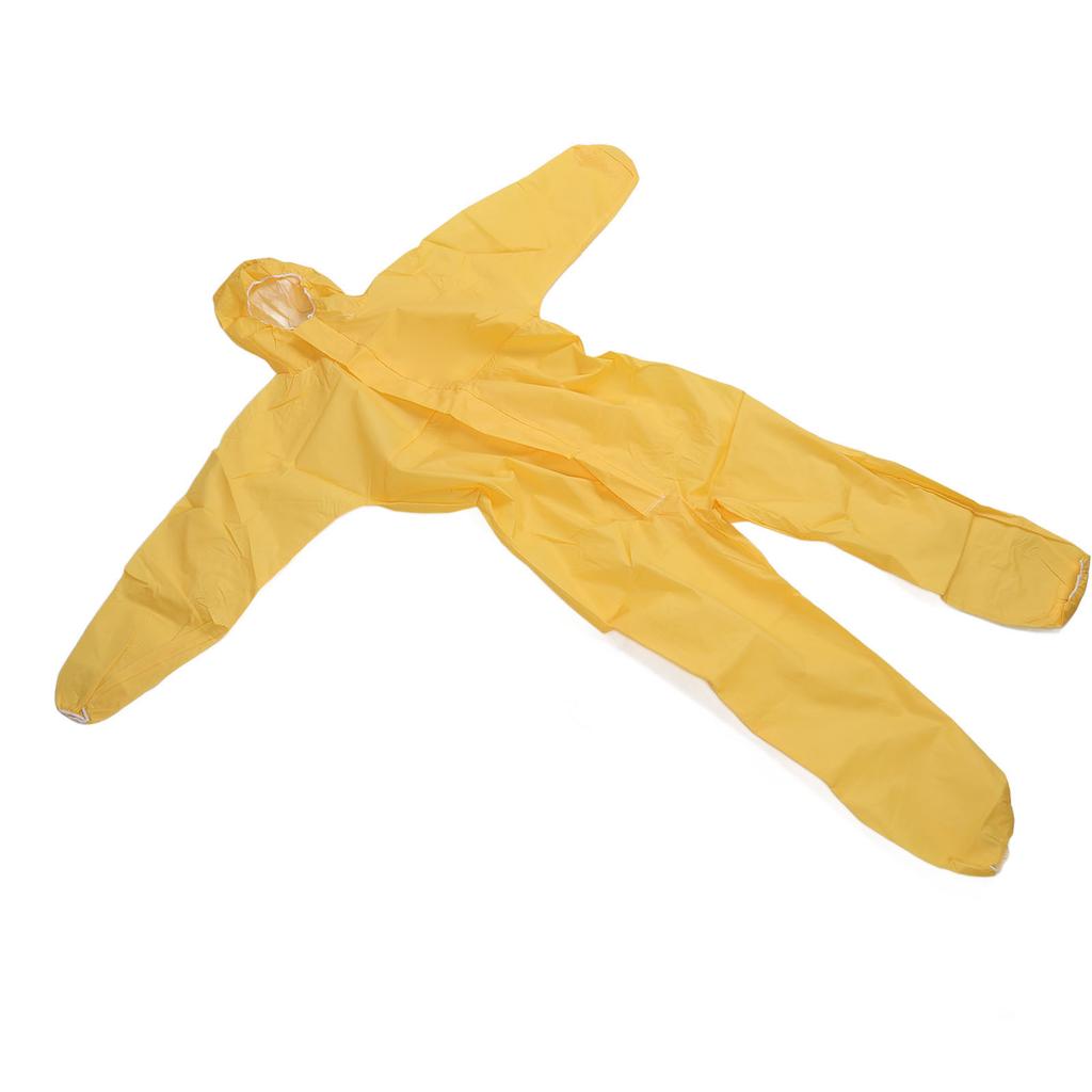 Protective Jumpsuit Yellow Acid and Alkali Resistant Safety Protective Coverall for Laboratory XL