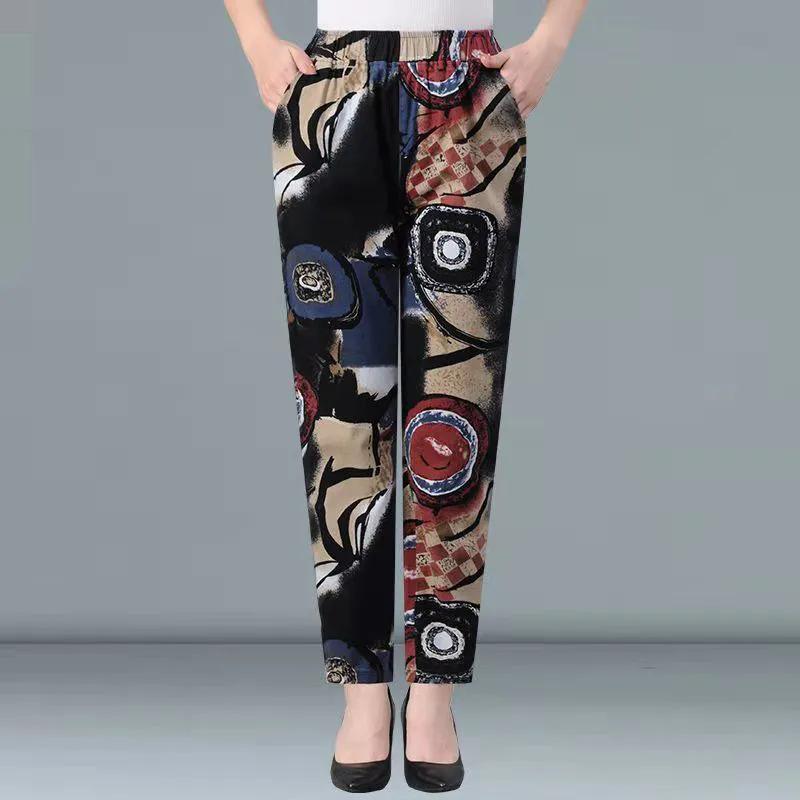 Single Summer Wide Legs Large Size Bloomers High Waist Anti-mosquito Pants for The Elderly