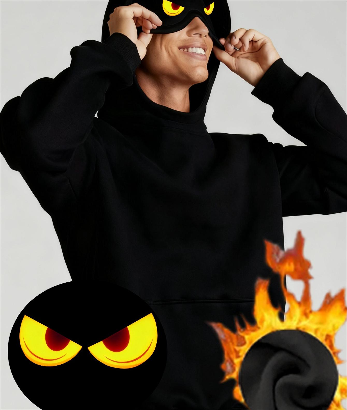 All-Day Comfort Hoodie with Eye Mask, Versatile for Work Breaks S чёрный