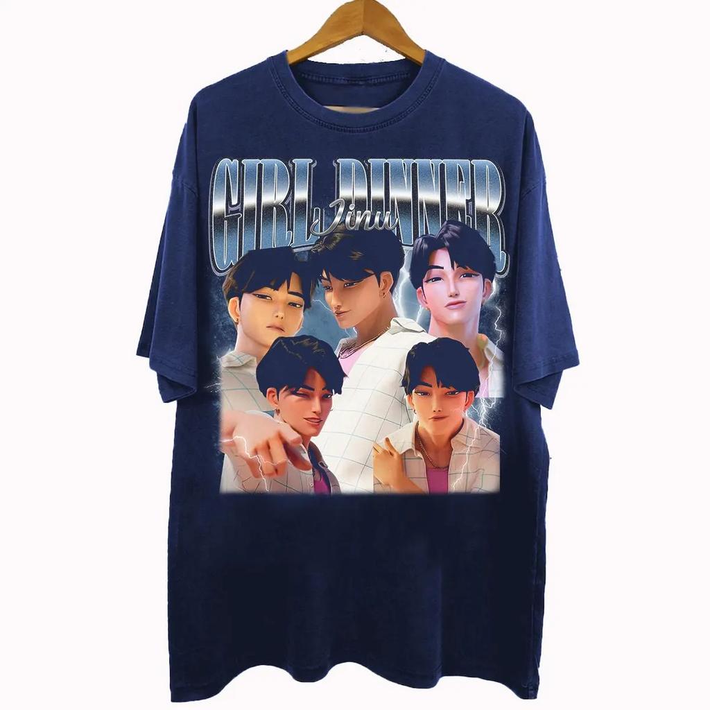 Vintage 90s Bootleg Style Jinu Girl Dinner Kpop Demon Hunters T-shirt Jinu Villain Saja Boys Gifts For Man Women Unisex T-shirt